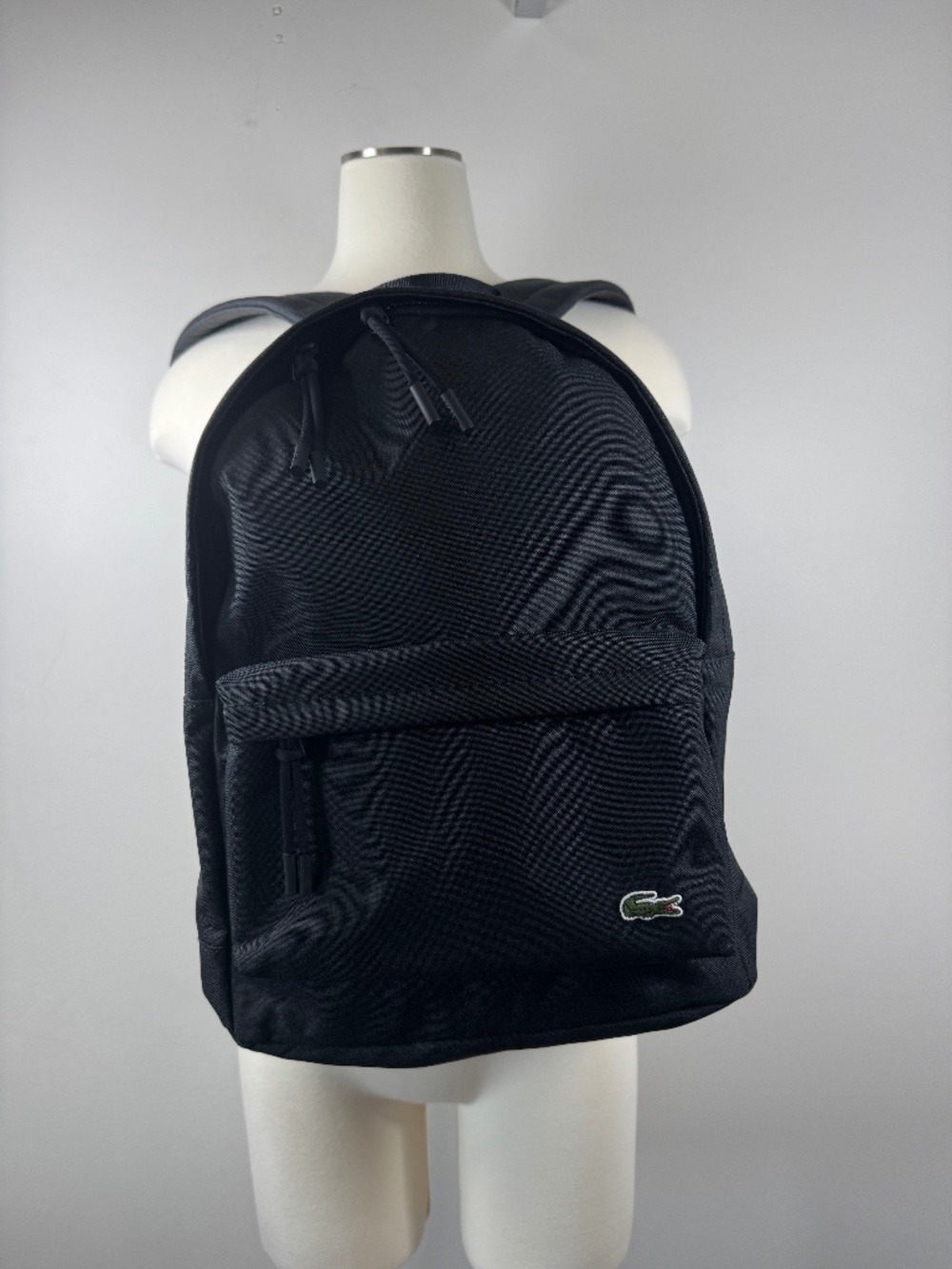 Lacoste Black Backpack with Green Croc Logo NWT